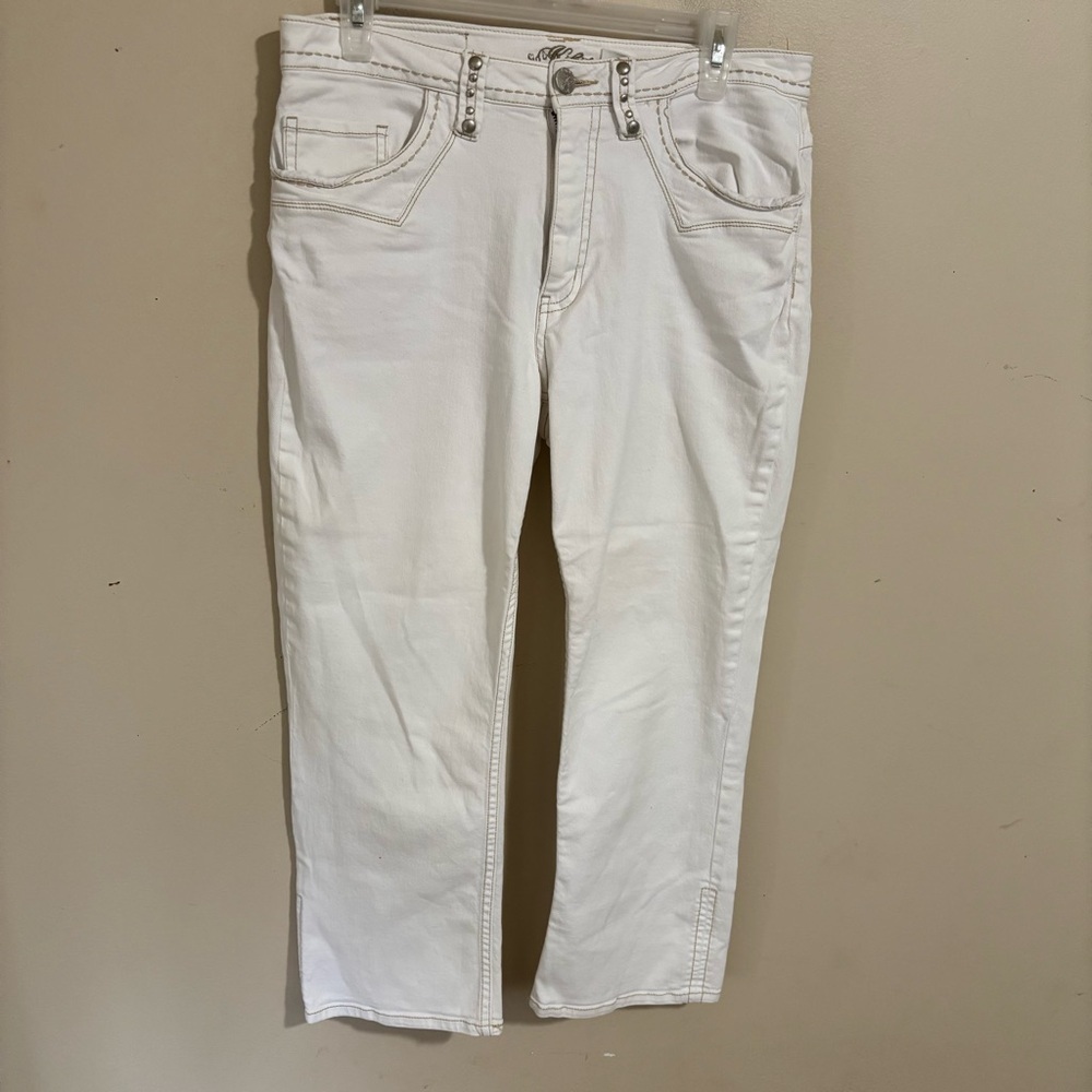 Kikit White Gold Y2K Cropped Jeans